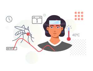 Dengue Fever (DENV) - Key Symptom-High Fever - Stock Illustration as EPS 10 File