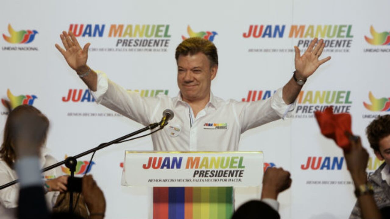 Juan Manuel Santos en el lanzamiento de la campaña.