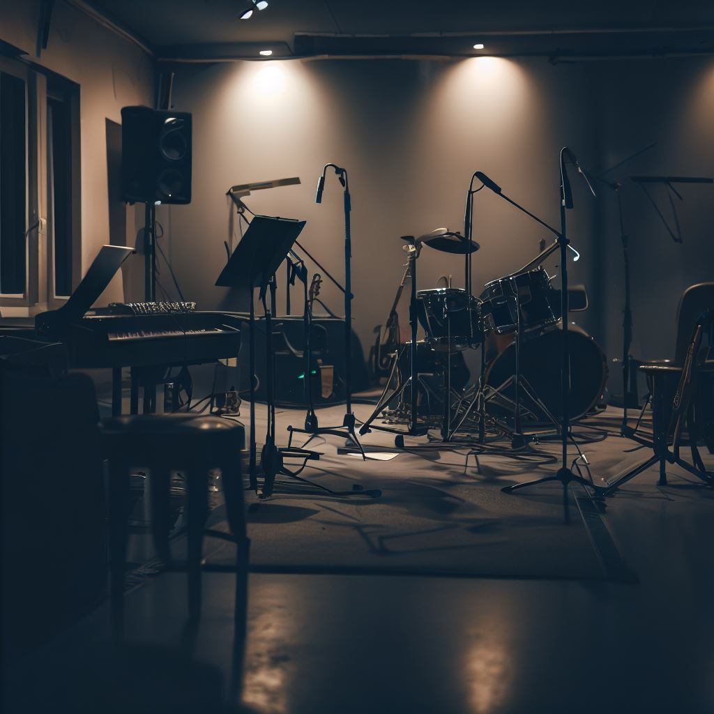 Sala de ensayo música.