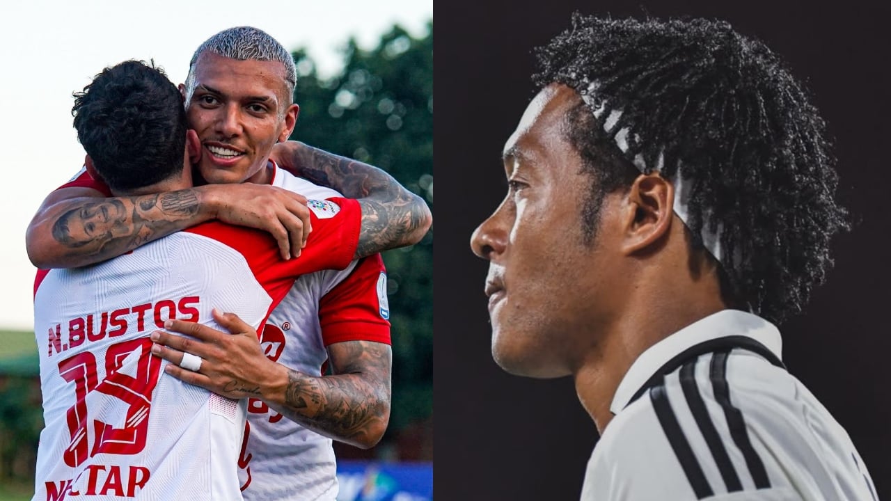 Jugadores de Santa Fe celebran y Cuadrado debutó en Millonarios