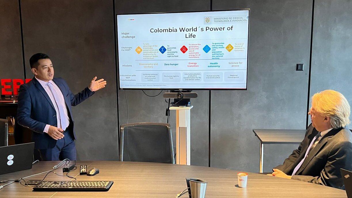 El ministro de Ciencia, Arturo Luna, se reunió con directivos de la Escuela Politécnica Federal de Lausana para explorar oportunidades de trabajo para los retos de Ciencia Para La Paz y soberanía alimentaria.