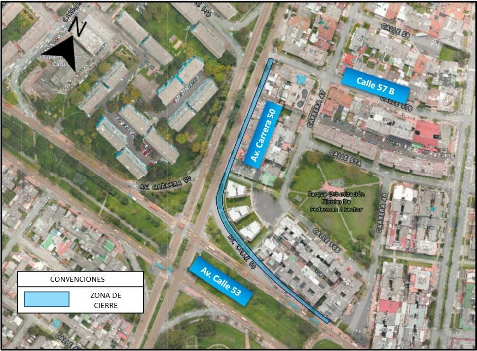 Cierres en Bogotá en la Calle 53 con Carrera 50