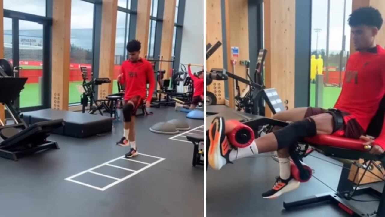 Luis Díaz trabajando en el gimnasio del AXA Center