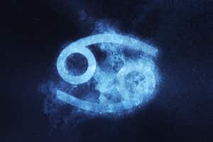 Cancer Zodiac Sign. Abstract night sky background