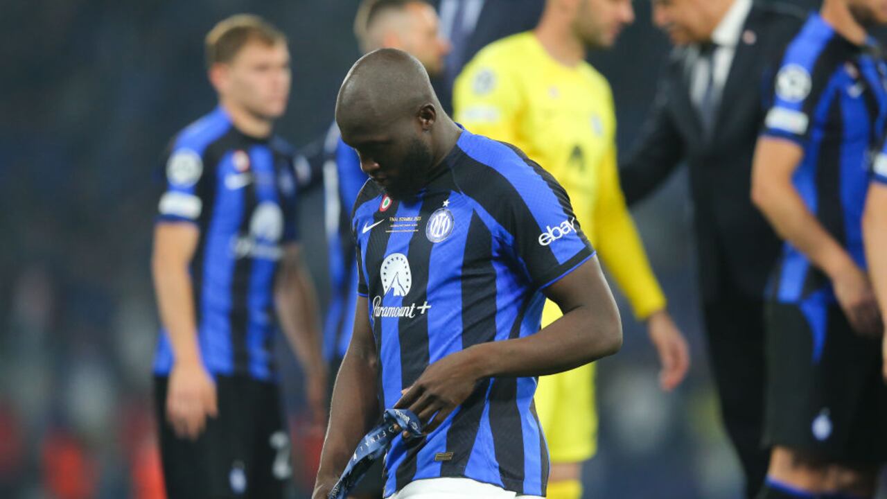 Romelu Lukaku en la final de la Champions League, Inter Milan vs. Manchester City.