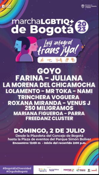 Cantantes que estarán en la celebración del LGBTIQ+.
