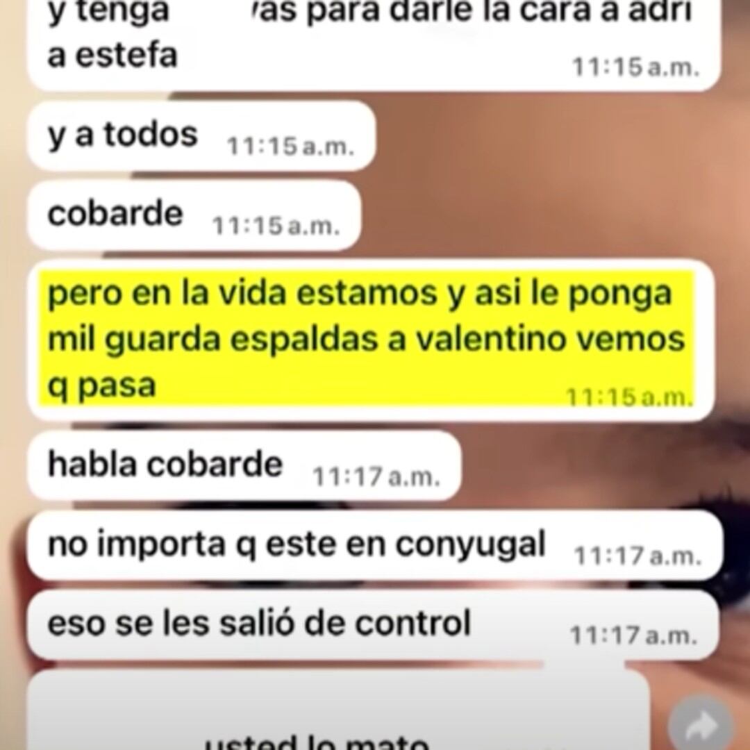 Mensajes desde celular de B-King contra Marcela Reyes.