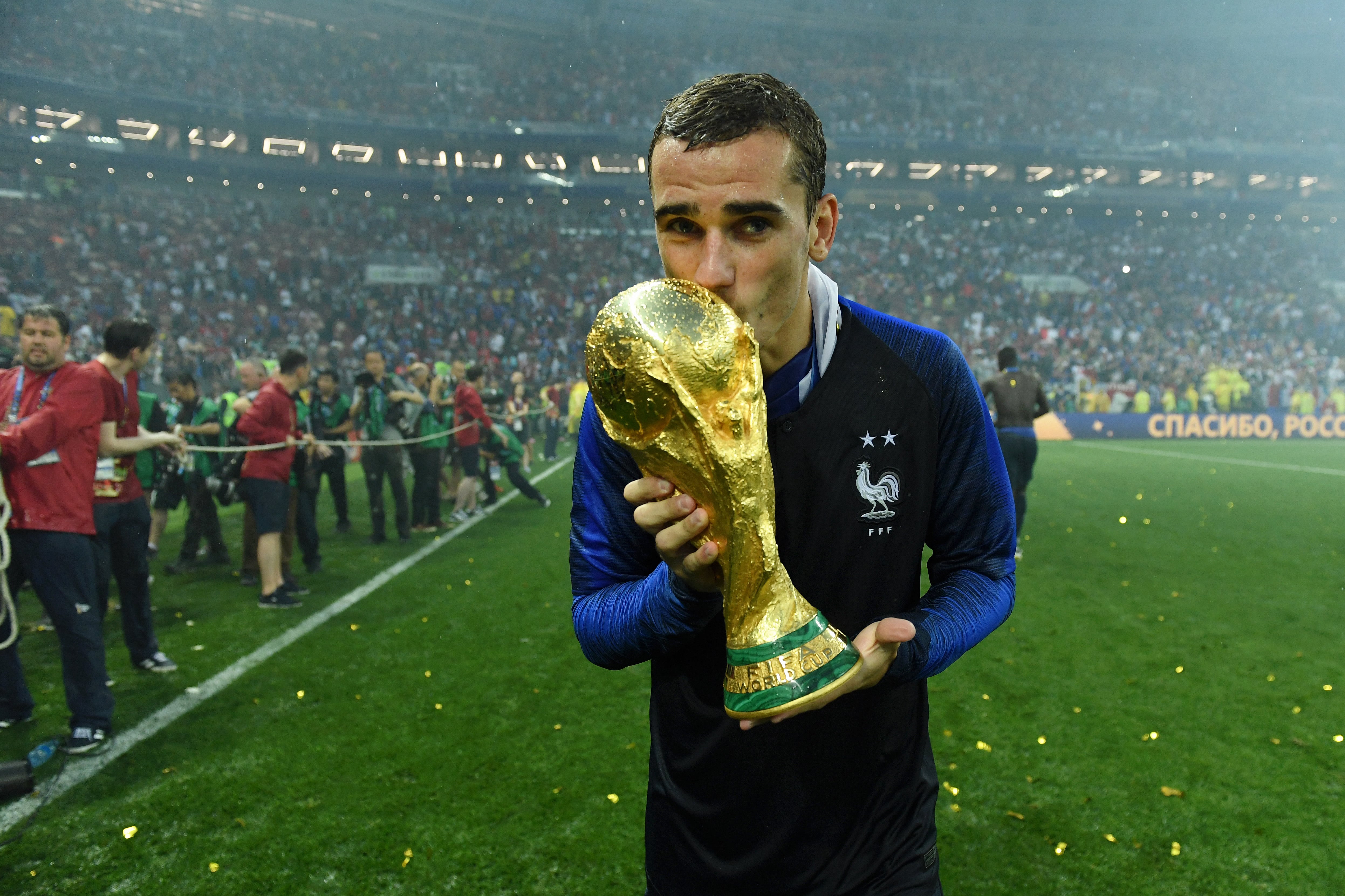 Antoine Griezmann campeón del Mundo en 2018 con Francia.