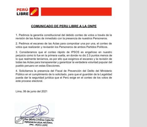 Elecciones en Perú 2021