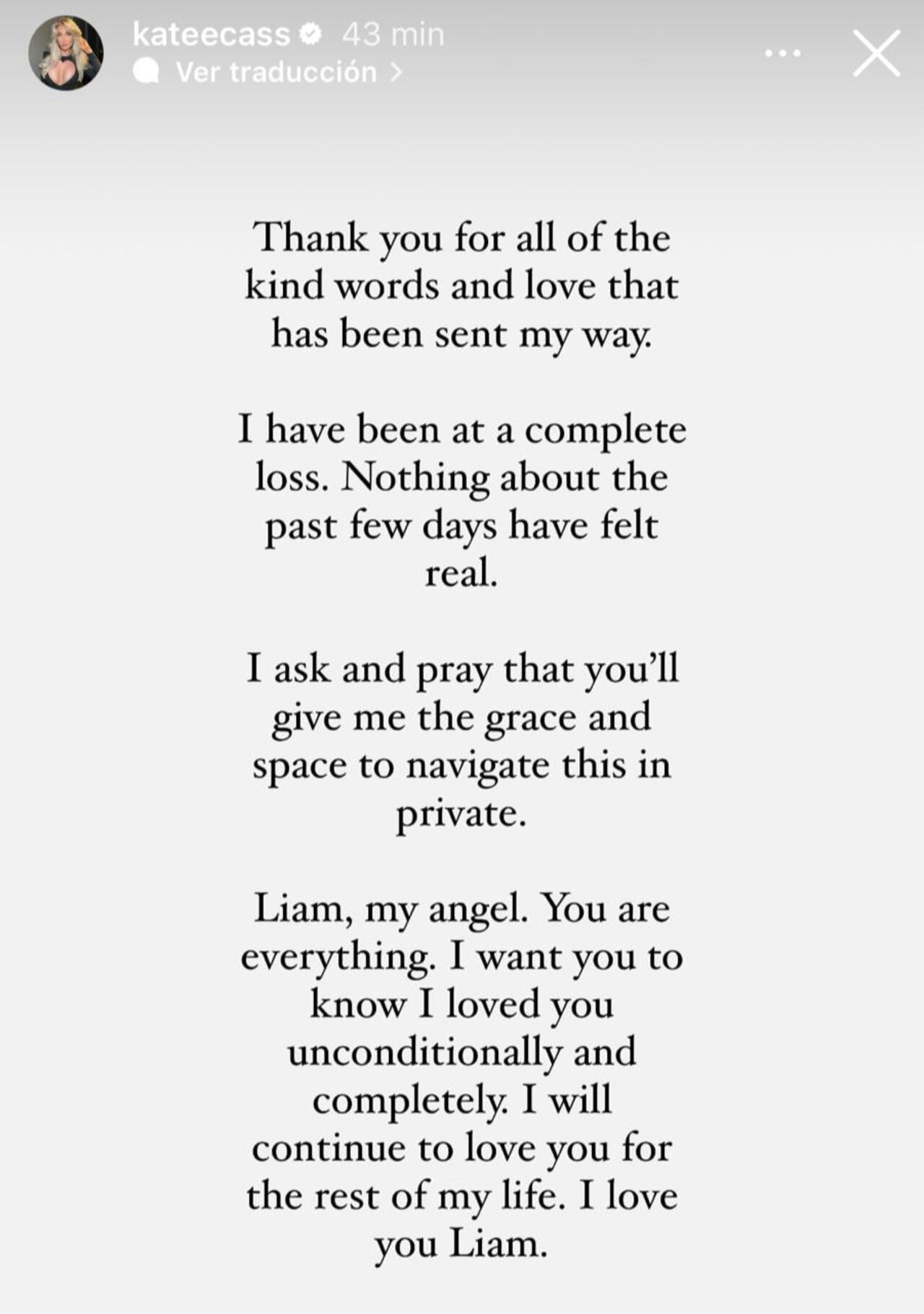 La novia de Liam Payne rompió el silencio tras la muerte del artista y se manifestó en las redes sociales.