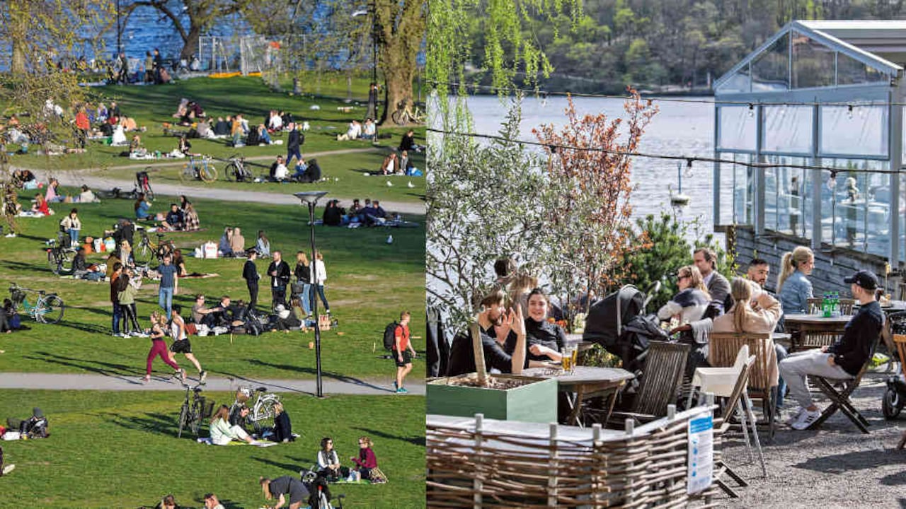 Las imágenes que se ven de Estocolmo generan envidia en el resto del mundo: pueden salir a los parques, ir a restaurantes, bares e incluso al cine.