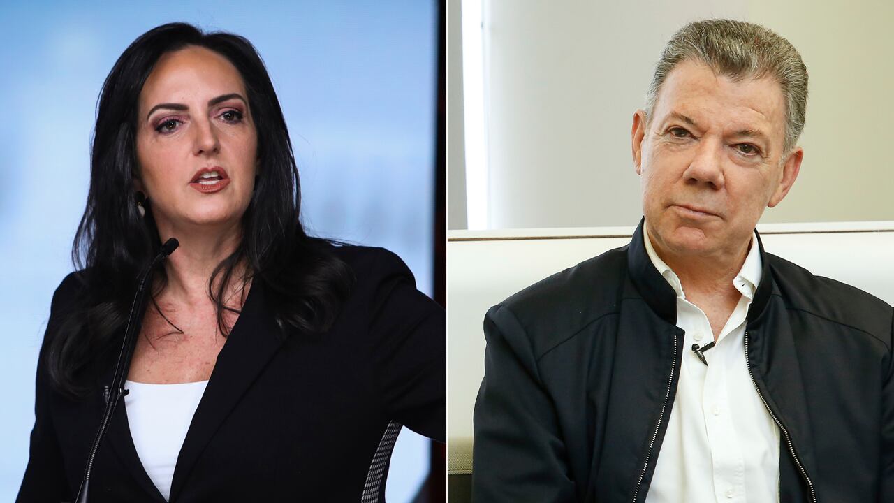 La senadora Maria Fernanda Cabal y el expresidente Juan Manuel Santos.