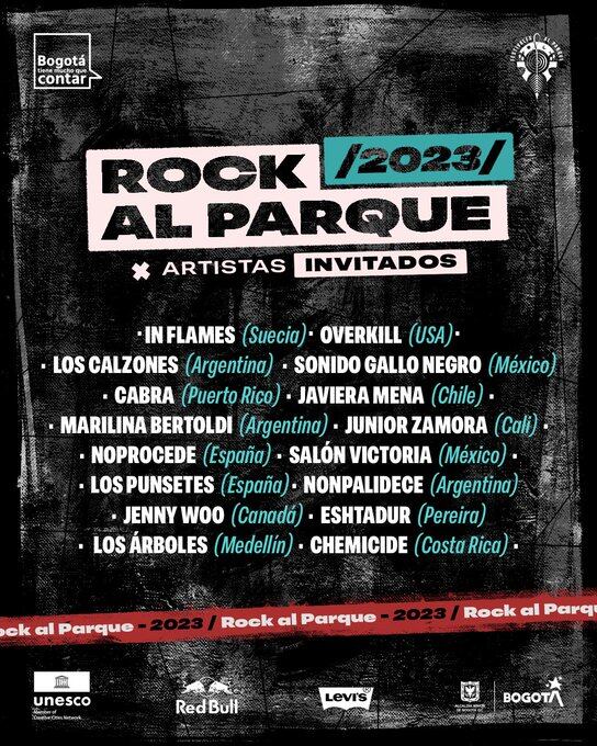 Este es el primer anuncio de bandas nacionales e internacionales que estarán en Rock Al Parque 2023.