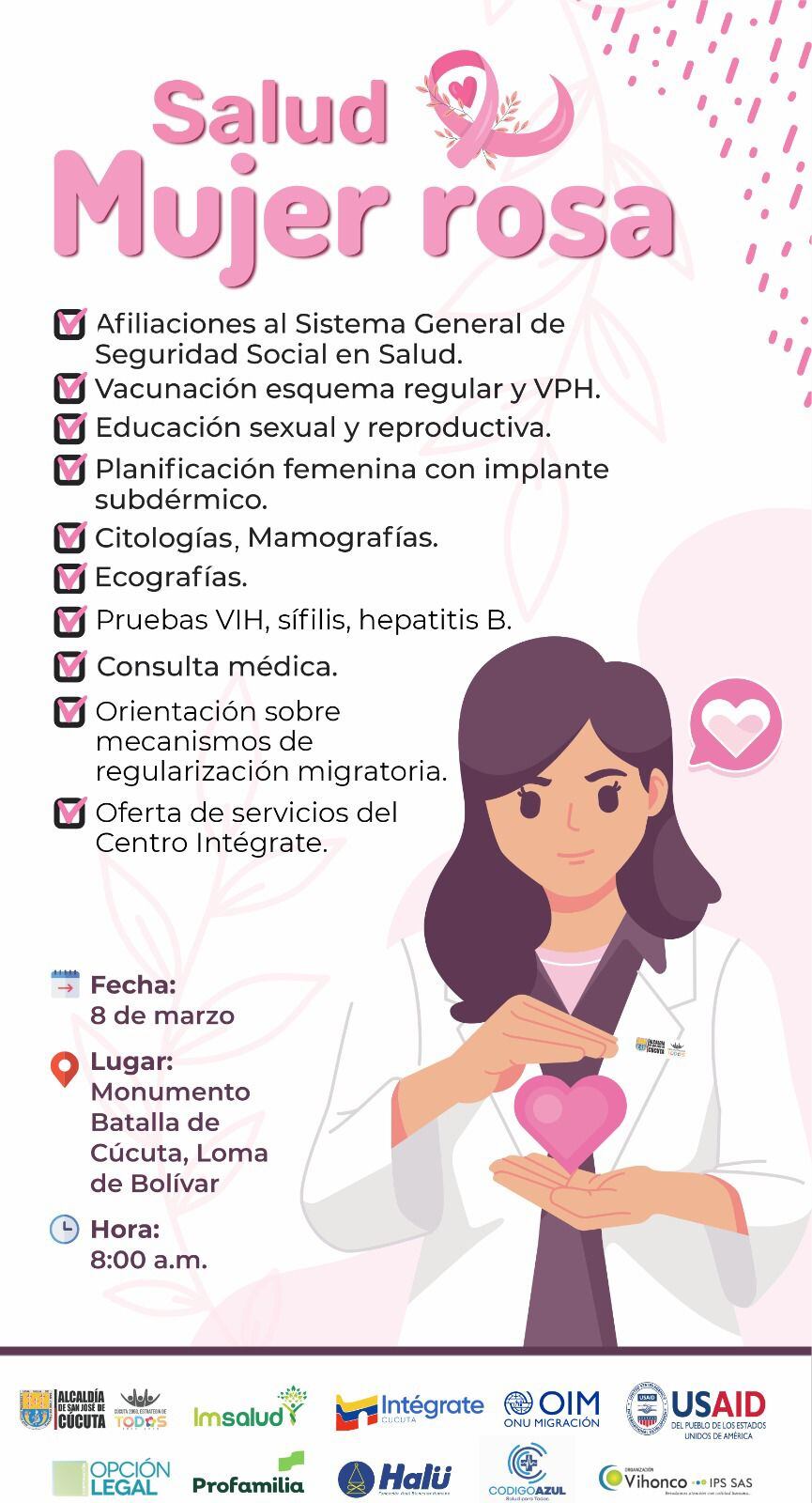 Estos son los servicios que habrá en la jornada de salud.