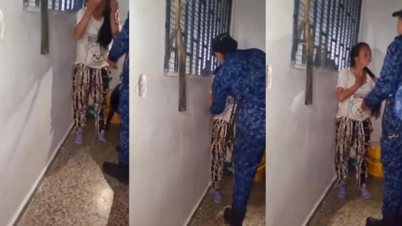 La funcionaria golpeó en repetidas oportunidades a la mujer que no respondió a las agresiones en medio de una requisa.