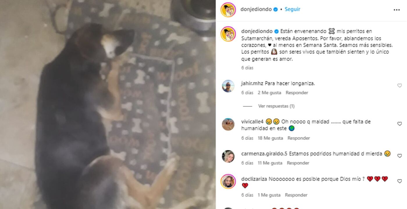 La denuncia la hizo a través de su cuenta de Instagram.