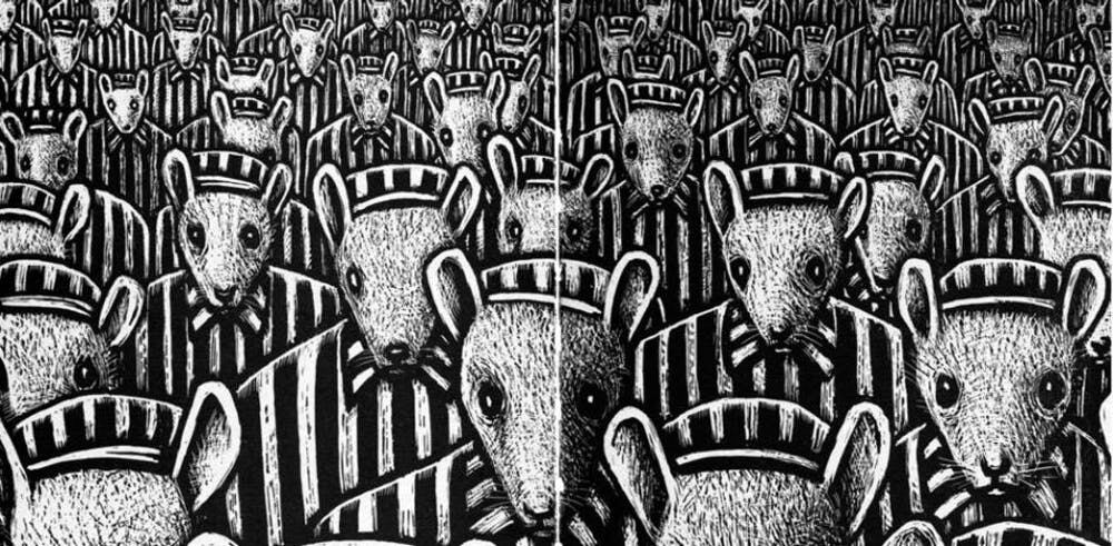 Viñeta de Maus: Relato de un superviviente (Art Spiegelman, 1991).