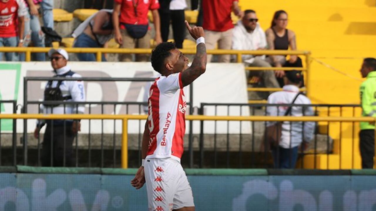 Morelo celebrando su gol frente a Equidad