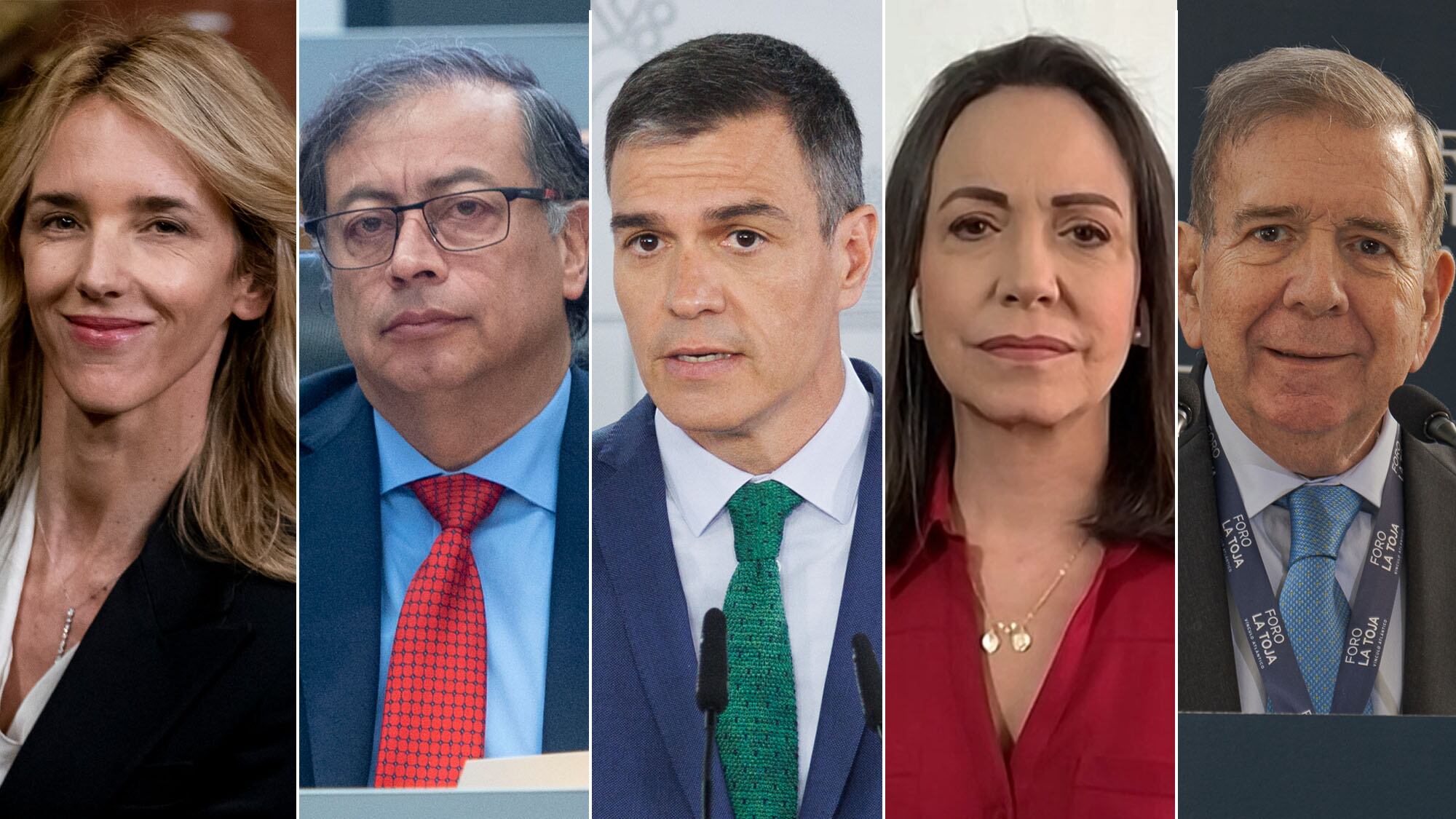 Cayetana Álvarez, Gustavo Petro, Pedro Sánchez, María Corina Machado, Edmundo González