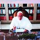 El Papa Francisco habla durante la reunión de la Iniciativa Global Clinton (CGI) en el Hilton Midtown el 18 de septiembre de 2023 en la ciudad de Nueva York. (Photo by Michael M. Santiago / GETTY IMAGES NORTH AMERICA / Getty Images via AFP)
