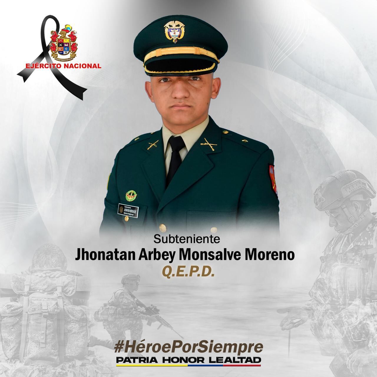 Militare asesinado en el reciente atentado del ELN donde se uso un burrobomba para atacar a las tropas en Antioquia.