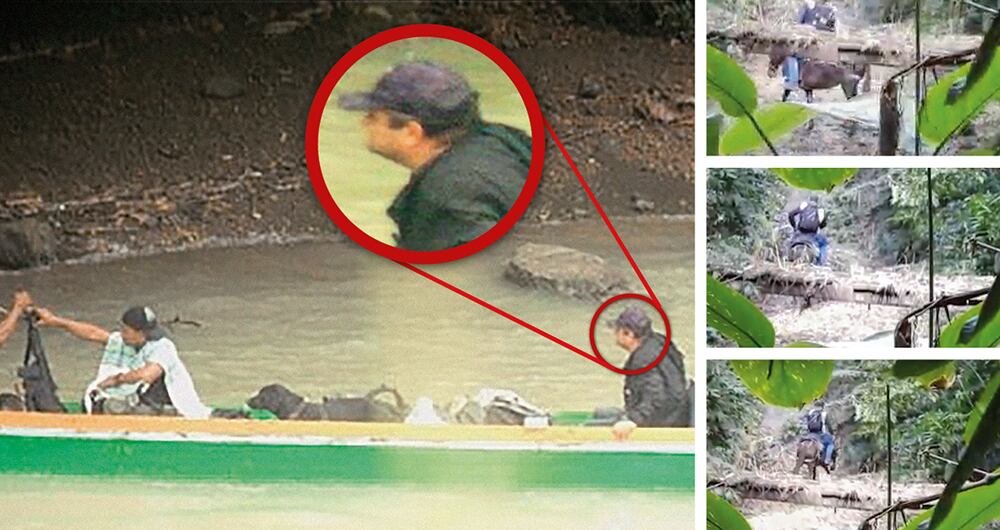   Las últimas imágenes de Otoniel en una lancha y montando en mula.