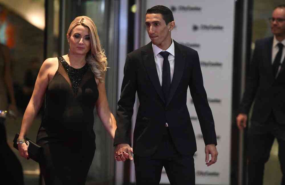 Ángel di Maria y Jorgelina Cardoso. Foto: AFP