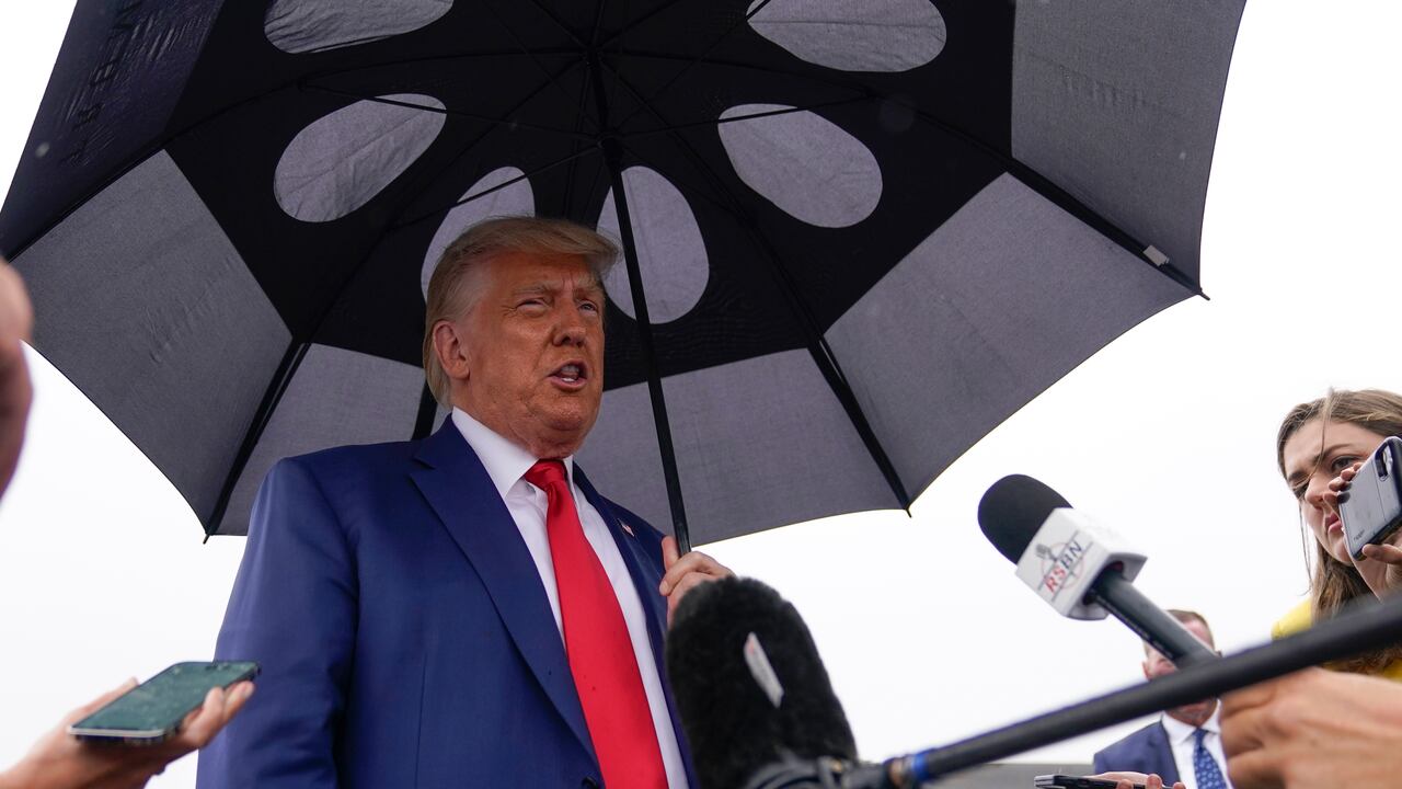 Donald Trump llegando a su juicio en Washington de la semana pasada.