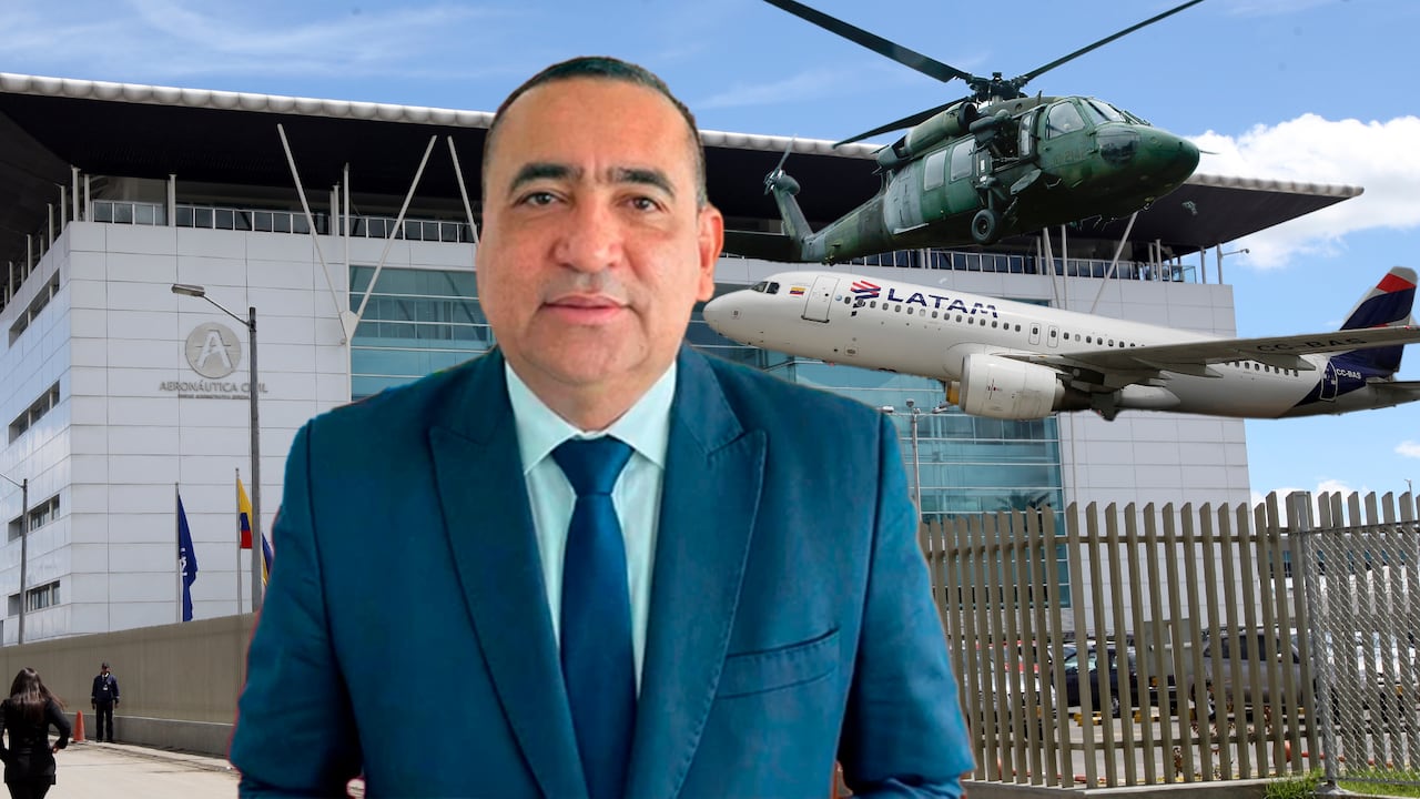 Luis Alfonso Martínez, director de la Aerocivil; Latam y helicóptero de la FAC.
