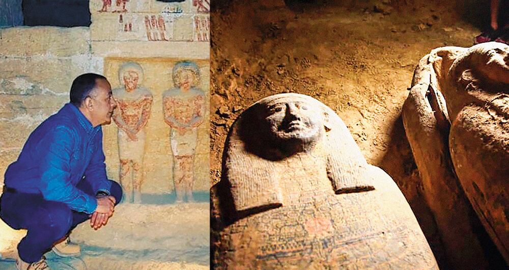 Mostafa Waziri, cabeza del Consejo de Antigüedades de Egipto, se ha metido en los pozos para dimensionar lo encontrado. A duras penas logra contener la emoción.