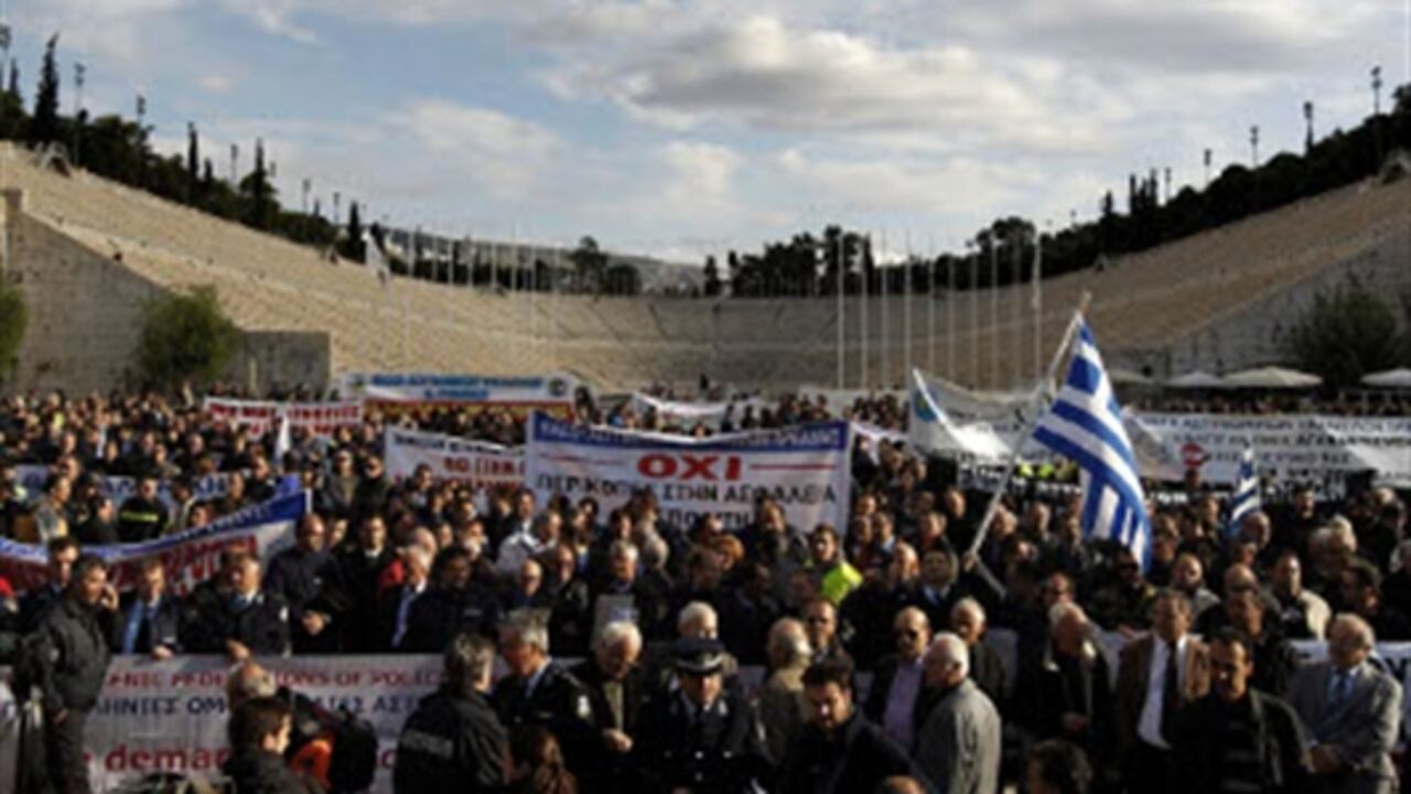Protesta en Grecia.