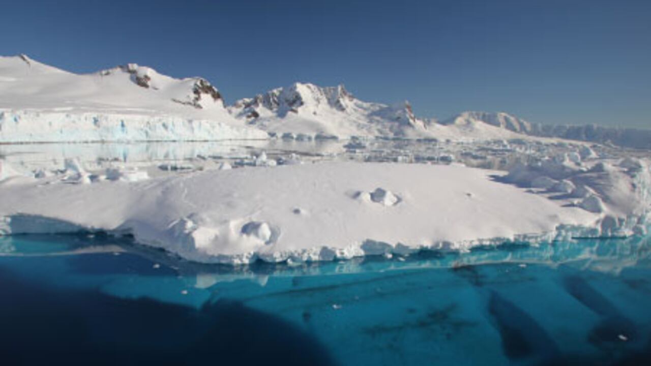 Vista de un glaciar en Paradise Harbor.
