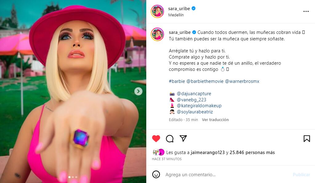 Foto: Instagram @sara_uribe.