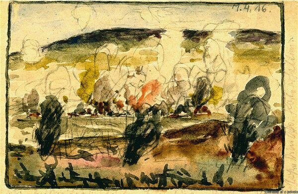 Pero no todo fue tranquilidad para Schubert, quien participó y fue herido seriamente en la batalla de Verdun, en 1916. Tuvo que ser transportado a un hospital militar y de ahí a su hogar en Dresde, donde se recuperó mientras la guerra continuaba. Durante ese tiempo produjo una serie de litografías.