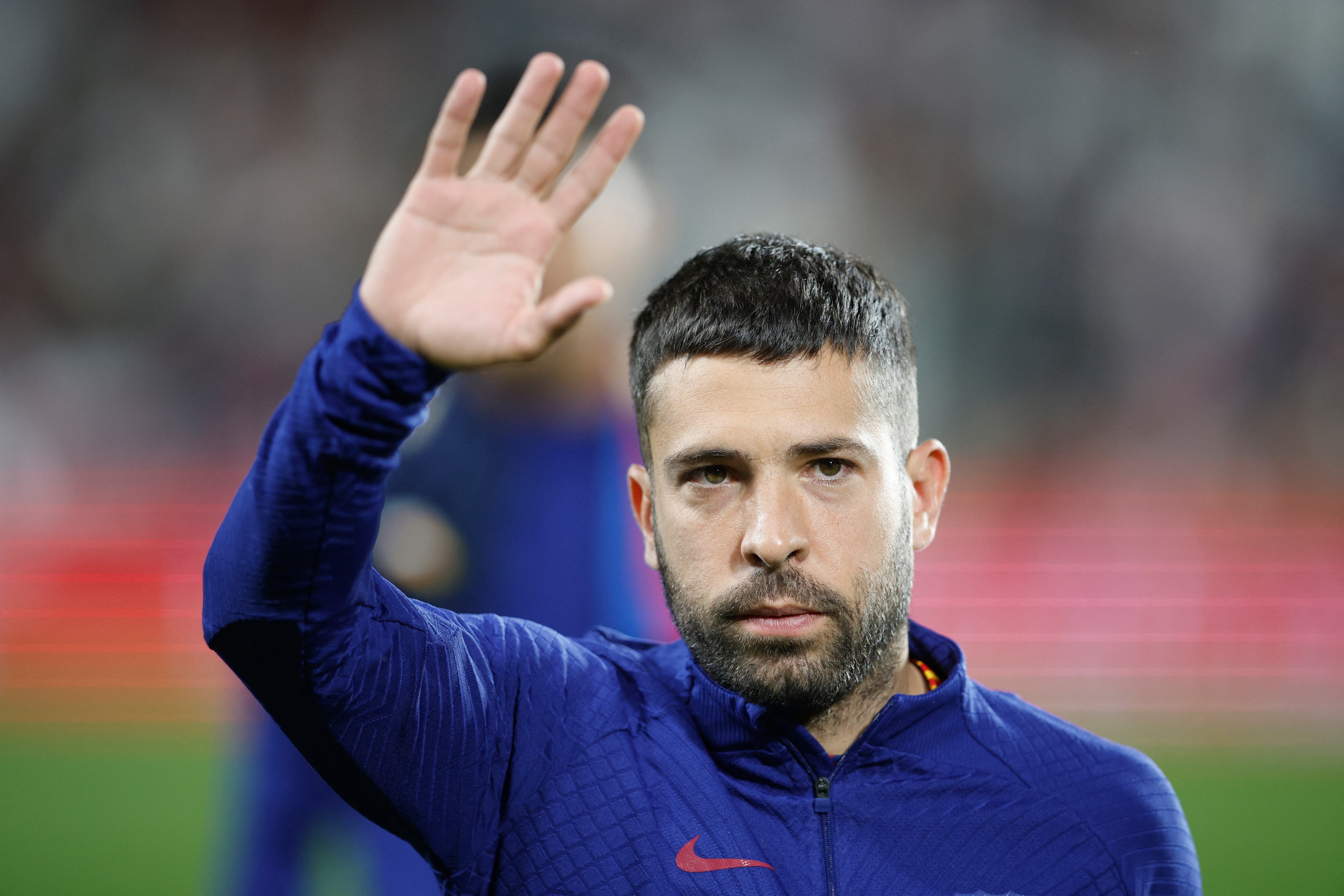 Soccer Football - LaLiga - Rayo Vallecano v FC Barcelona - Campo de Futbol de Vallecas, Madrid, Spain - April 26, 2023 FC Barcelona's Jordi Alba before the match REUTERS/Juan Medina