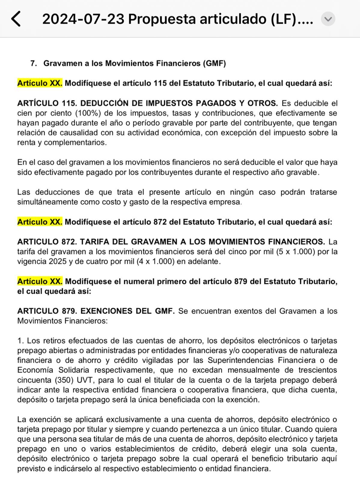 Borrador reforma tributaria