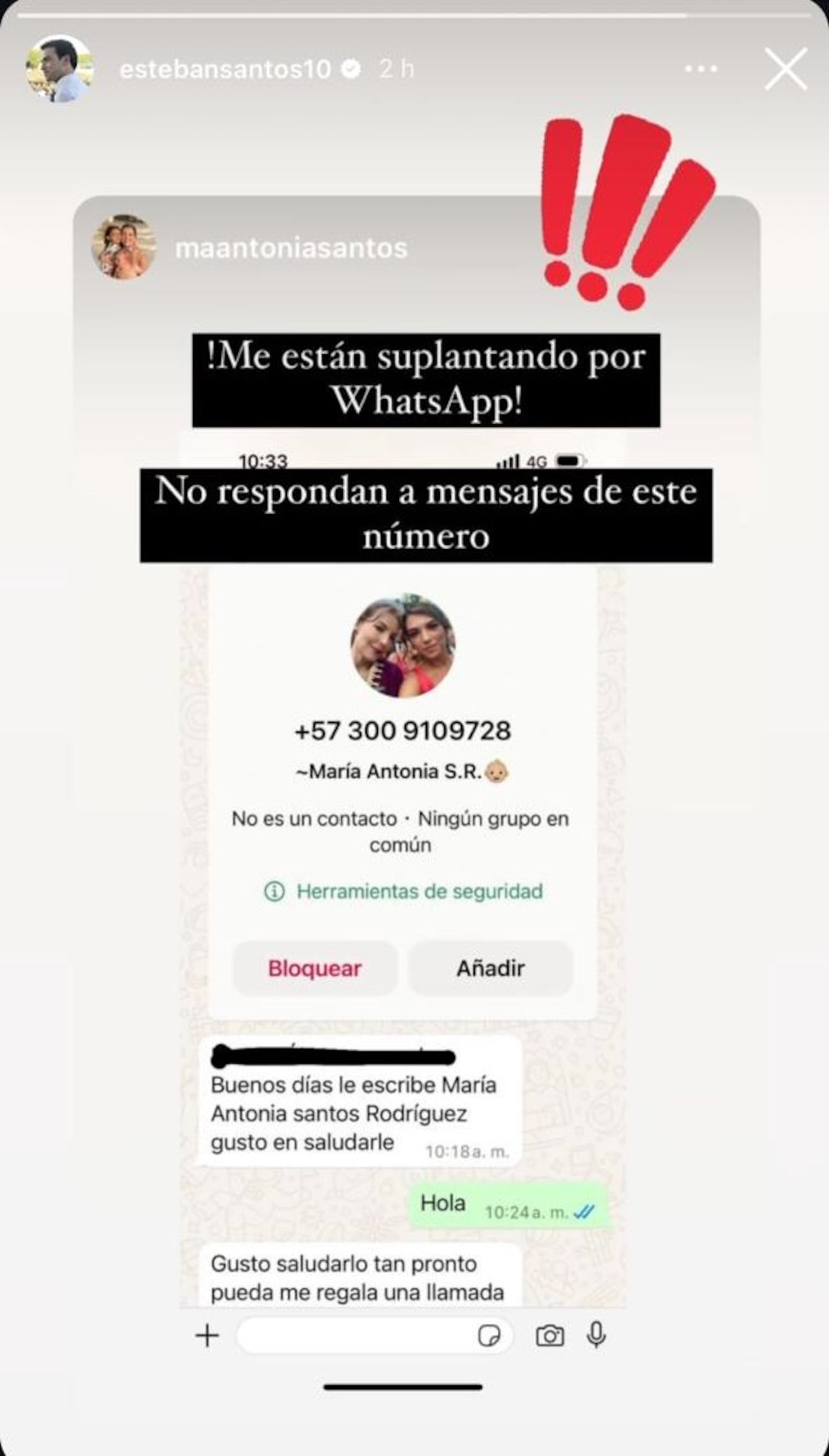 Denuncia de María Antonia Santos