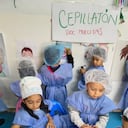 Niños participando en la "Cepillatón"