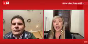 Luis Felipe Henao y Katherine Miranda debatiendo en Vicky en SEMANA