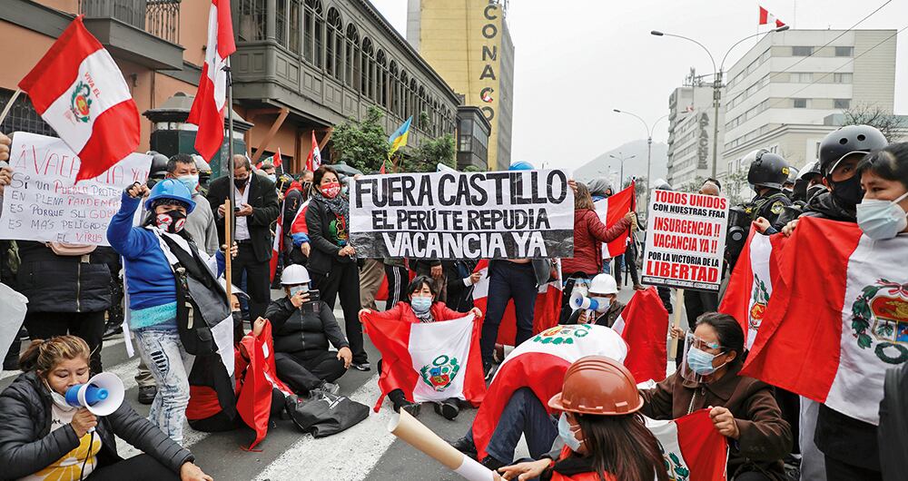 Las manifestaciones contra el presidente Castillo son cada vez más frecuentes.