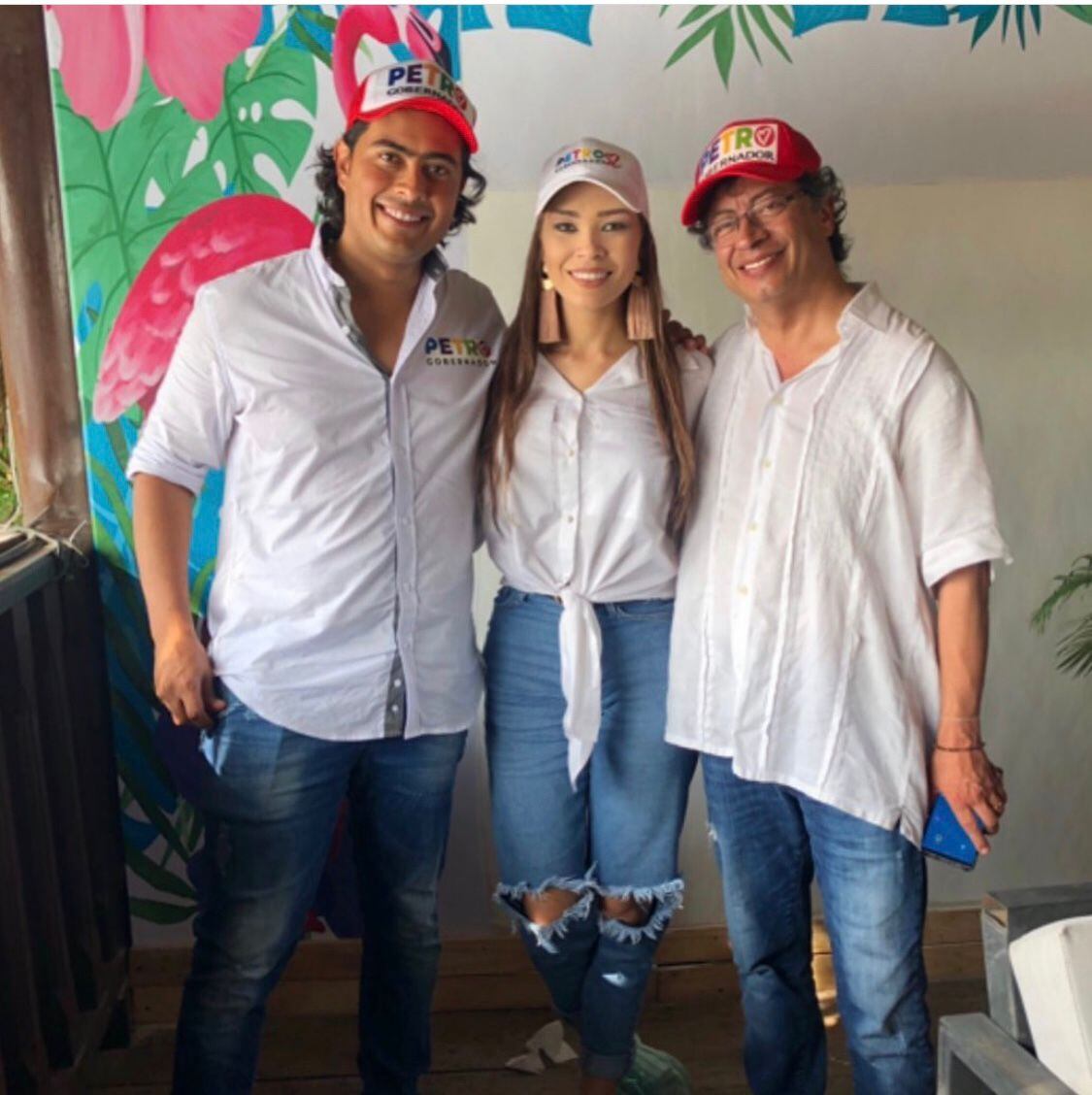 El presidente Gustavo Petro, Nicolás Petro y Day Vásquez