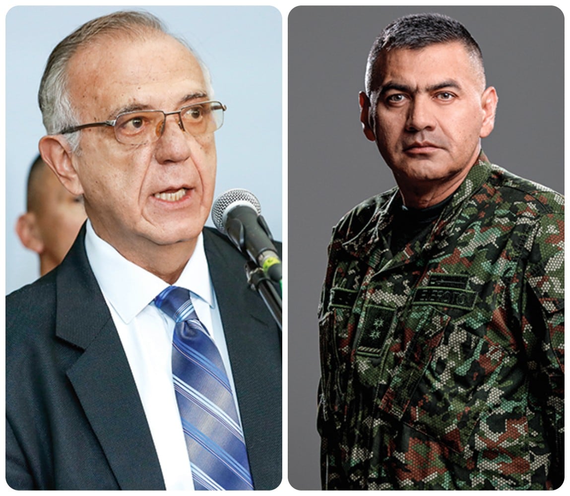 El general Jhon Rojas y el ministro de Defensa, Iván Velásquez.