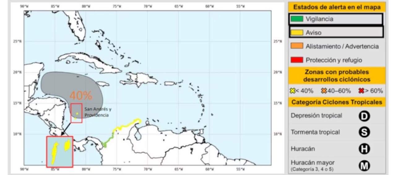 Pronóstico entregado por el Ideam para el caribe colombiano.