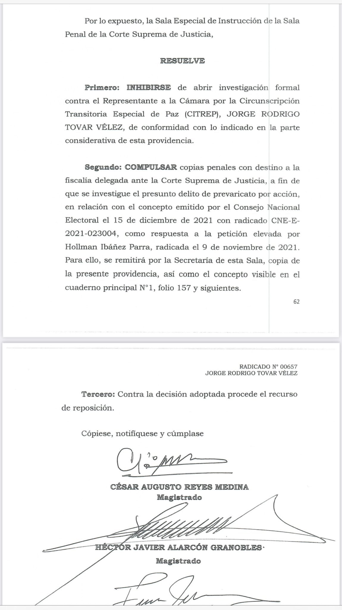 Corte Suprema no investigará al hijo de Jorge 40.
