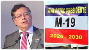 Esta fue la bandera que apareció en la reciente alocución presidencial desde Chicoral, Tolima.