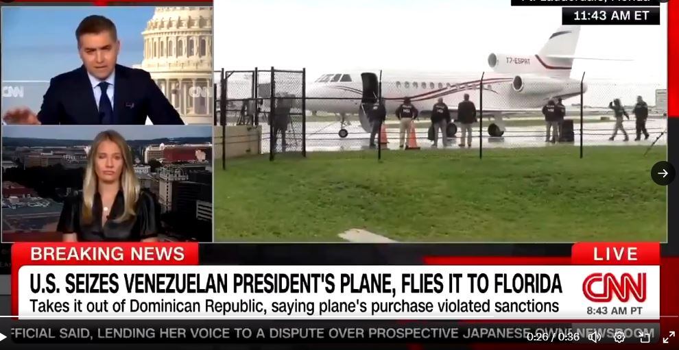 Estados Unidos le incautó su avión a Nicolás Maduro