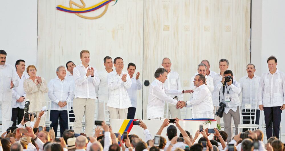 Firma de la Paz en Cartagena, en el año 2016.