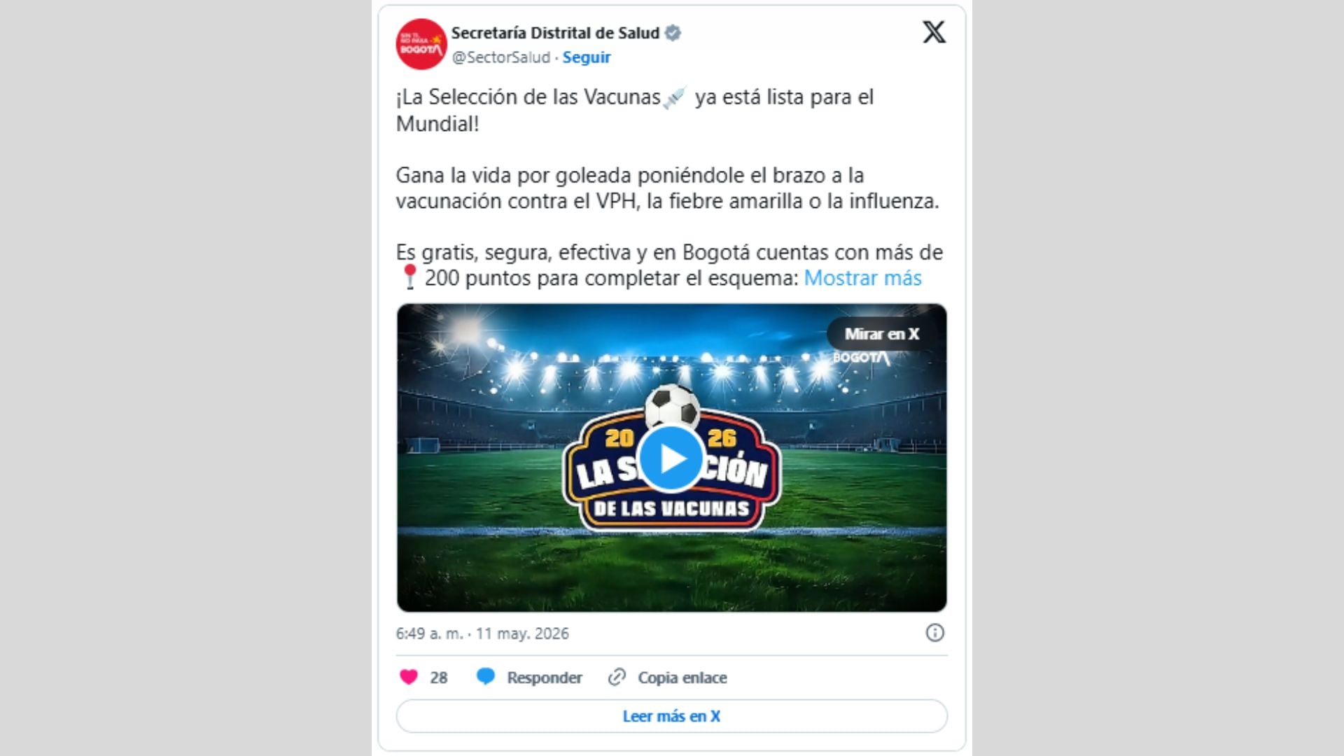 La campaña de la Secretaría de Salud busca incentivar la vacunación gratuita y fortalecer la prevención en Bogotá.