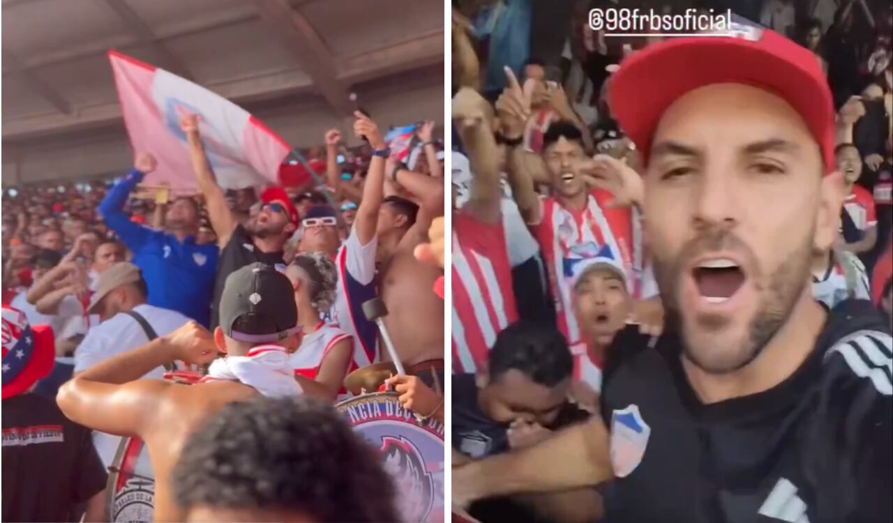 Sebastián Viera estuvo en la barra popular de Junior durante la final