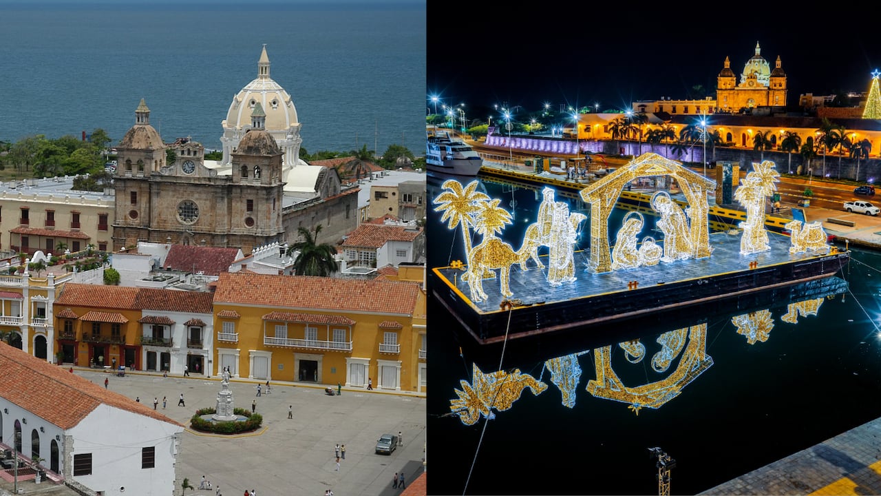 El imponente pesebre flotante que marca el inicio de la supernavidad en Cartagena.